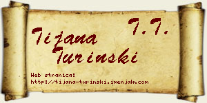 Tijana Turinski vizit kartica
